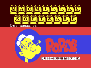 Popeye title screen for Commodore 64